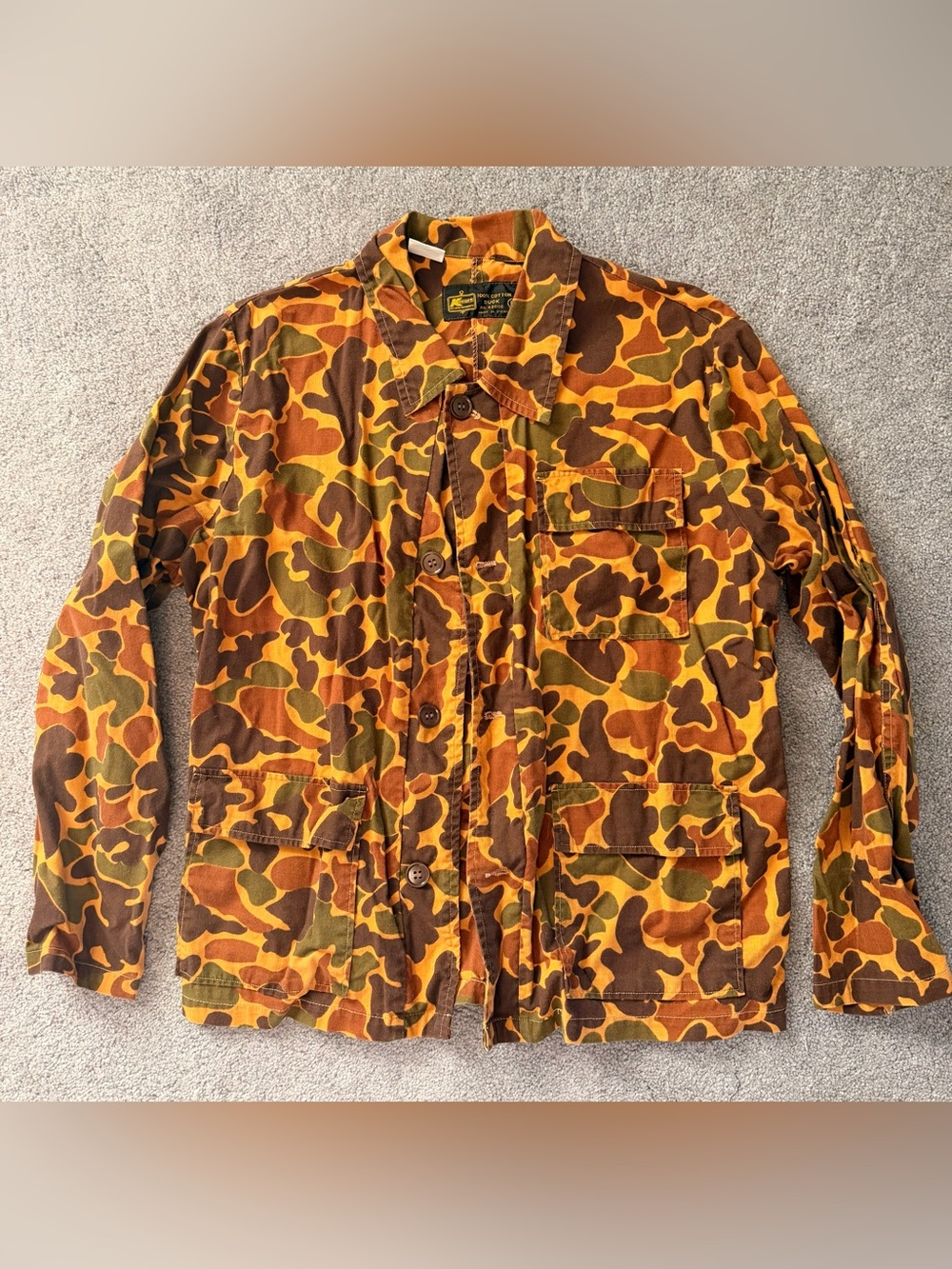 Vintage Kmart Duck Camo Hunting Chore Jacket Men’s Large 100% Cotton
